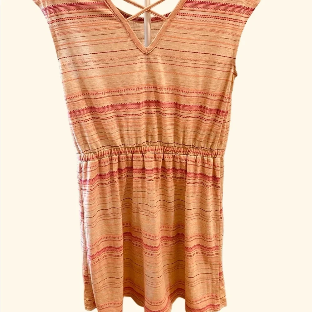 Sonoma Striped Pink and Tan Women’s Casual Dress, Large, NWT